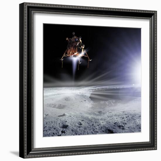 Apollo 11 Moon Landing, Computer Artwork-Detlev Van Ravenswaay-Framed Premium Photographic Print