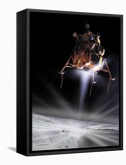 Apollo 11 Moon Landing, Computer Artwork-Detlev Van Ravenswaay-Framed Premier Image Canvas