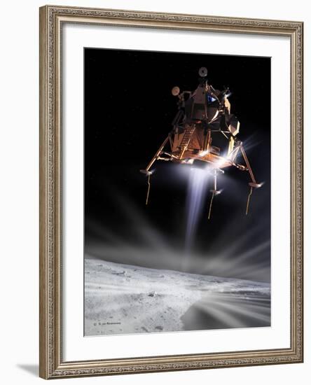 Apollo 11 Moon Landing, Computer Artwork-Detlev Van Ravenswaay-Framed Photographic Print