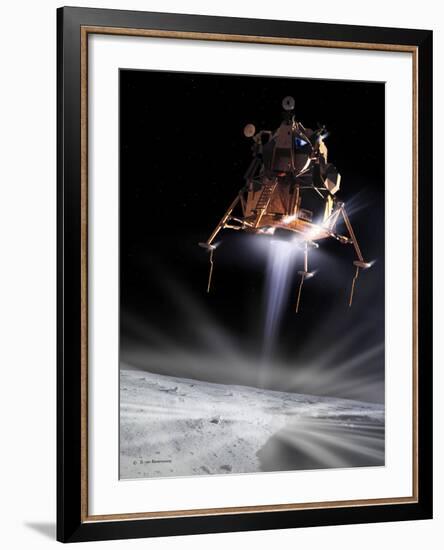 Apollo 11 Moon Landing, Computer Artwork-Detlev Van Ravenswaay-Framed Photographic Print