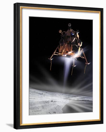 Apollo 11 Moon Landing, Computer Artwork-Detlev Van Ravenswaay-Framed Photographic Print