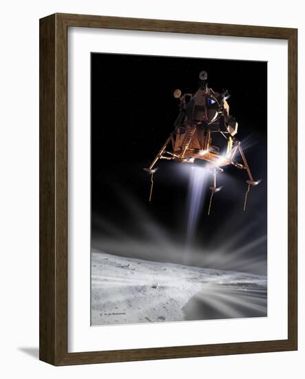 Apollo 11 Moon Landing, Computer Artwork-Detlev Van Ravenswaay-Framed Photographic Print