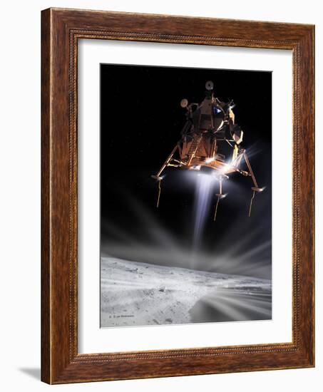 Apollo 11 Moon Landing, Computer Artwork-Detlev Van Ravenswaay-Framed Photographic Print