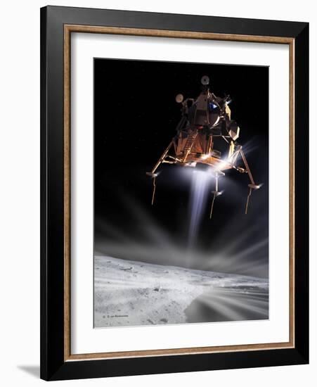 Apollo 11 Moon Landing, Computer Artwork-Detlev Van Ravenswaay-Framed Photographic Print