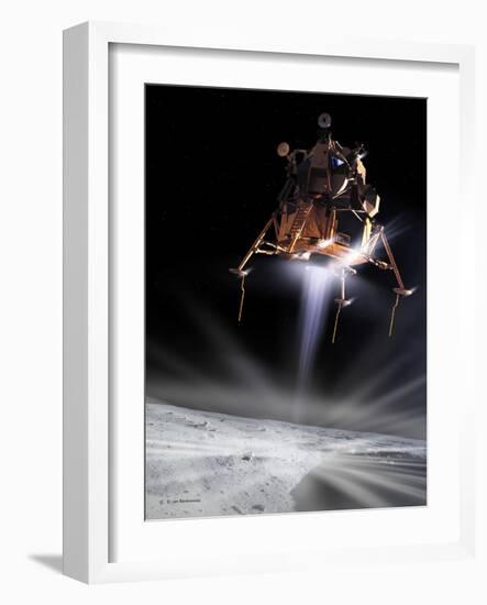 Apollo 11 Moon Landing, Computer Artwork-Detlev Van Ravenswaay-Framed Photographic Print