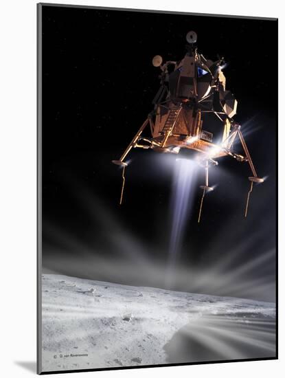 Apollo 11 Moon Landing, Computer Artwork-Detlev Van Ravenswaay-Mounted Photographic Print