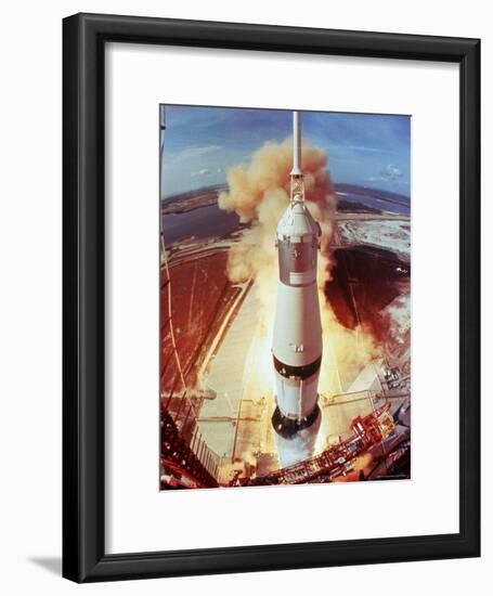 Apollo 11 Space Ship Lifting Off on Historic Flight to Moon-Ralph Morse-Framed Photographic Print