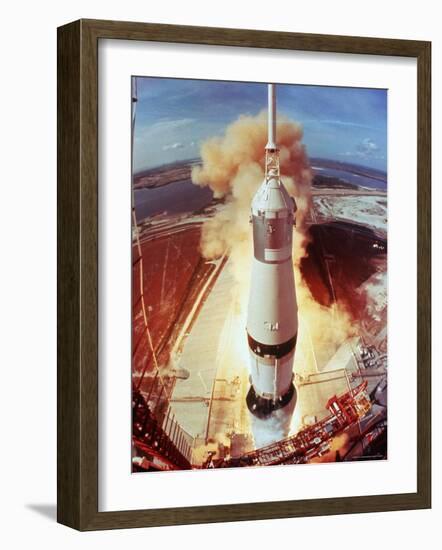 Apollo 11 Space Ship Lifting Off on Historic Flight to Moon-Ralph Morse-Framed Photographic Print