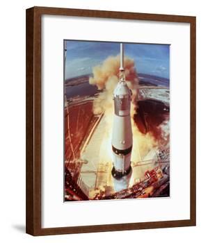 Apollo 11 Space Ship Lifting Off on Historic Flight to Moon-Ralph Morse-Framed Photographic Print