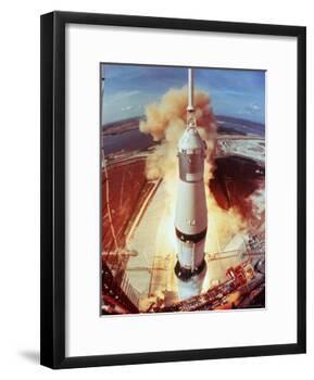 Apollo 11 Space Ship Lifting Off on Historic Flight to Moon-Ralph Morse-Framed Photographic Print