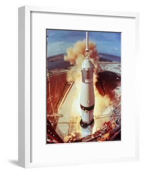 Apollo 11 Space Ship Lifting Off on Historic Flight to Moon-Ralph Morse-Framed Photographic Print