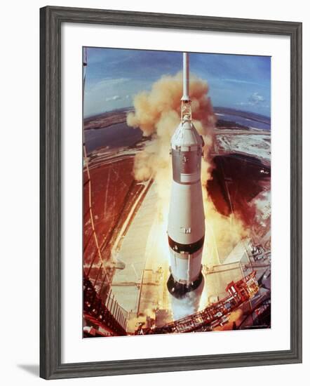 Apollo 11 Space Ship Lifting Off on Historic Flight to Moon-Ralph Morse-Framed Photographic Print