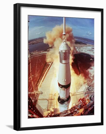 Apollo 11 Space Ship Lifting Off on Historic Flight to Moon-Ralph Morse-Framed Photographic Print