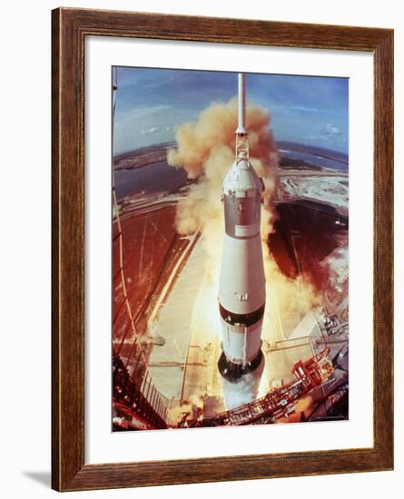 Apollo 11 Space Ship Lifting Off on Historic Flight to Moon-Ralph Morse-Framed Photographic Print