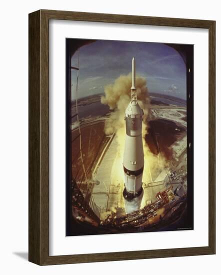 Apollo 11 Space Ship Lifting Off on Historic Flight to Moon-Ralph Morse-Framed Photographic Print