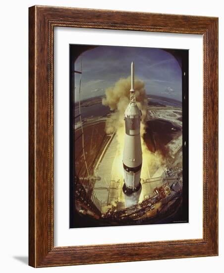 Apollo 11 Space Ship Lifting Off on Historic Flight to Moon-Ralph Morse-Framed Photographic Print