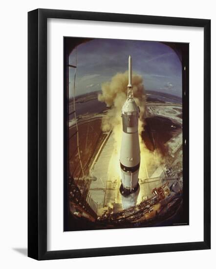 Apollo 11 Space Ship Lifting Off on Historic Flight to Moon-Ralph Morse-Framed Photographic Print