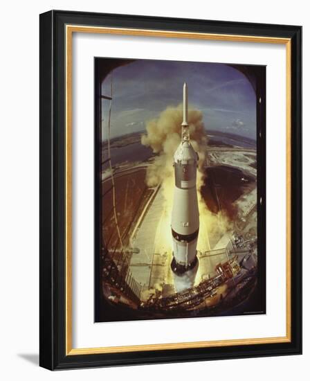 Apollo 11 Space Ship Lifting Off on Historic Flight to Moon-Ralph Morse-Framed Photographic Print