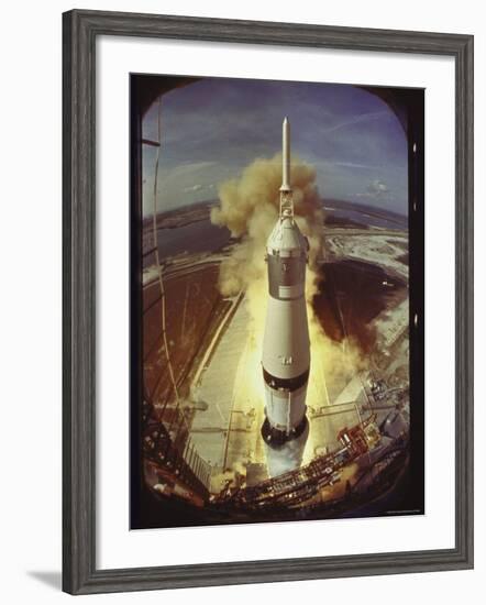 Apollo 11 Space Ship Lifting Off on Historic Flight to Moon-Ralph Morse-Framed Photographic Print