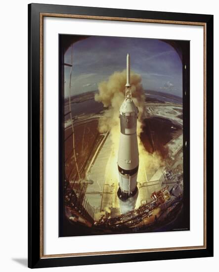 Apollo 11 Space Ship Lifting Off on Historic Flight to Moon-Ralph Morse-Framed Photographic Print