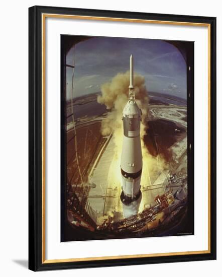 Apollo 11 Space Ship Lifting Off on Historic Flight to Moon-Ralph Morse-Framed Photographic Print