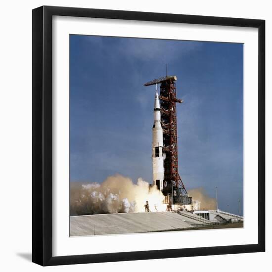 Apollo 11 Space Vehicle Taking Off from Kennedy Space Center-Stocktrek Images-Framed Photographic Print