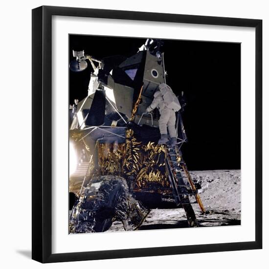 Apollo 12 Astronaut Alan Bean Starts Down Ladder of Lunar Module 'Intrepid'-null-Framed Photo