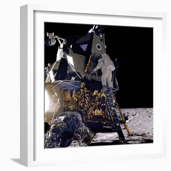 Apollo 12 Astronaut Alan Bean Starts Down Ladder of Lunar Module 'Intrepid'-null-Framed Photo