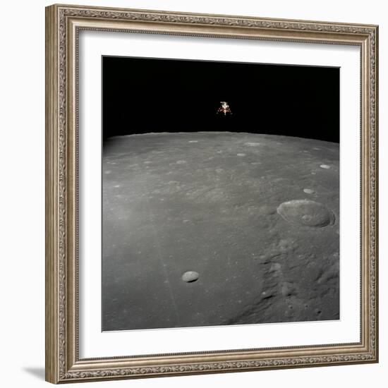 Apollo 12 Lunar Module Intrepid Landing on the Moon's Surface in the Ocean of Storms, 1969-null-Framed Photographic Print