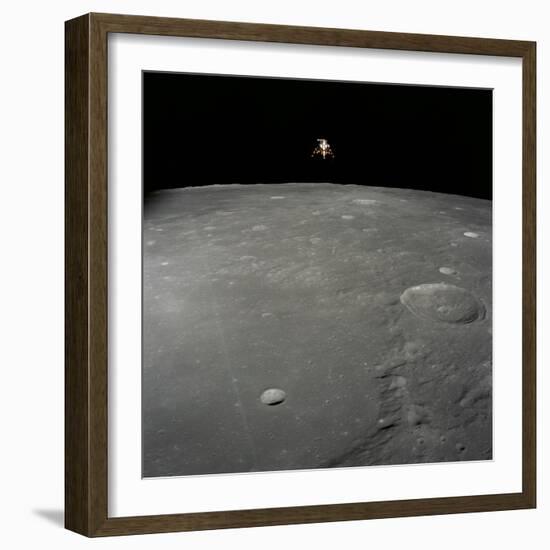 Apollo 12 Lunar Module Intrepid Landing on the Moon's Surface in the Ocean of Storms, 1969-null-Framed Photographic Print