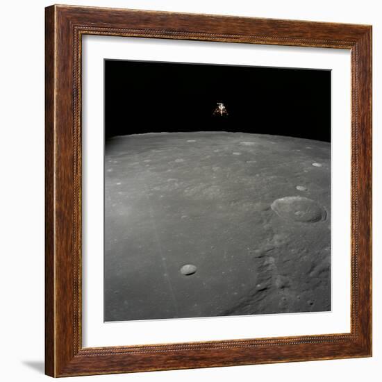 Apollo 12 Lunar Module Intrepid Landing on the Moon's Surface in the Ocean of Storms, 1969-null-Framed Photographic Print