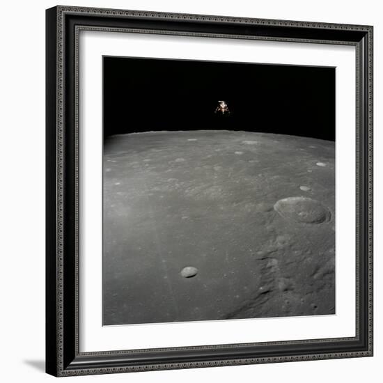 Apollo 12 Lunar Module Intrepid Landing on the Moon's Surface in the Ocean of Storms, 1969-null-Framed Photographic Print