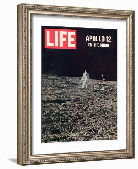 Apollo 12 on the Moon, Astronaut on the Moon, December 12, 1969-null-Framed Photographic Print