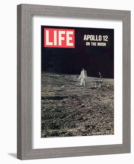 Apollo 12 on the Moon, Astronaut on the Moon, December 12, 1969-null-Framed Photographic Print