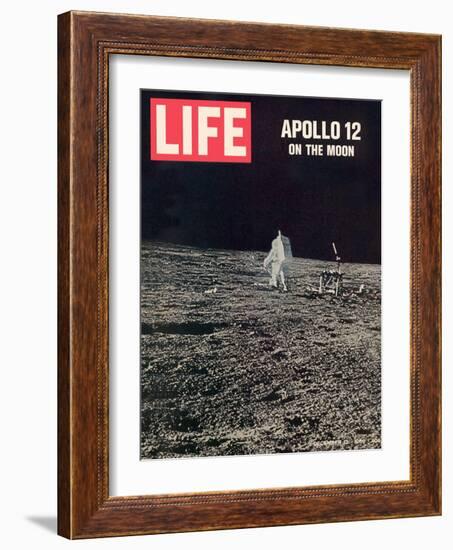 Apollo 12 on the Moon, Astronaut on the Moon, December 12, 1969-null-Framed Photographic Print