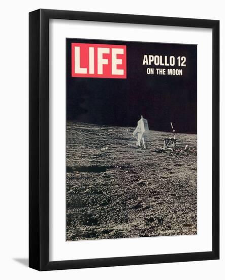 Apollo 12 on the Moon, Astronaut on the Moon, December 12, 1969-null-Framed Photographic Print