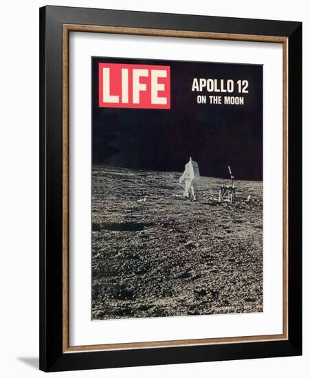 Apollo 12 on the Moon, Astronaut on the Moon, December 12, 1969-null-Framed Photographic Print