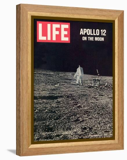Apollo 12 on the Moon, Astronaut on the Moon, December 12, 1969-null-Framed Premier Image Canvas