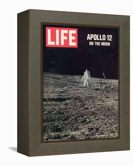 Apollo 12 on the Moon, Astronaut on the Moon, December 12, 1969-null-Framed Premier Image Canvas