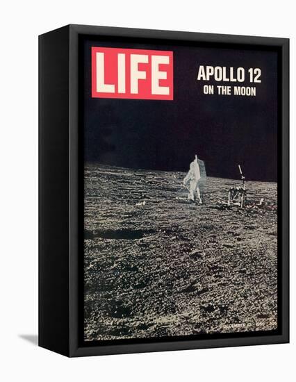 Apollo 12 on the Moon, Astronaut on the Moon, December 12, 1969-null-Framed Premier Image Canvas