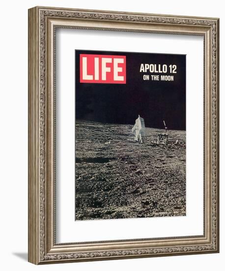 Apollo 12 on the Moon, Astronaut on the Moon, December 12, 1969-null-Framed Photographic Print