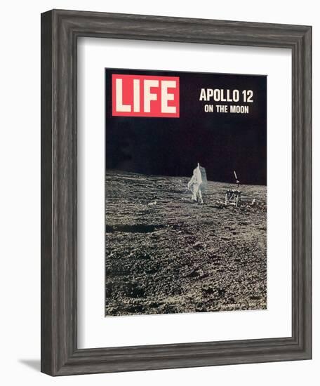 Apollo 12 on the Moon, Astronaut on the Moon, December 12, 1969-null-Framed Photographic Print