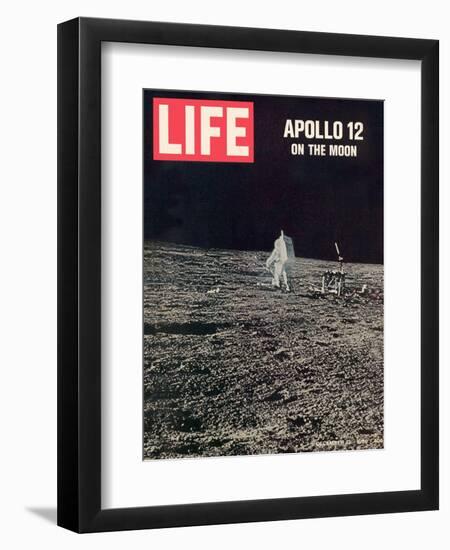 Apollo 12 on the Moon, Astronaut on the Moon, December 12, 1969-null-Framed Photographic Print