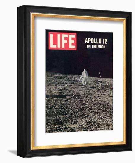 Apollo 12 on the Moon, Astronaut on the Moon, December 12, 1969-null-Framed Photographic Print