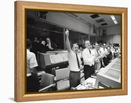 Apollo 13 Flight Directors Applaud the Successful Splashdown of the Command Module-null-Framed Stretched Canvas