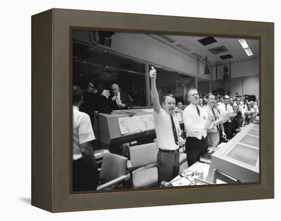 Apollo 13 Flight Directors Applaud the Successful Splashdown of the Command Module-null-Framed Stretched Canvas