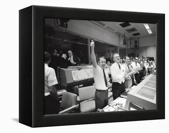 Apollo 13 Flight Directors Applaud the Successful Splashdown of the Command Module-null-Framed Stretched Canvas