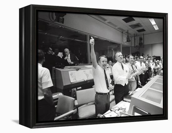 Apollo 13 Flight Directors Applaud the Successful Splashdown of the Command Module-null-Framed Stretched Canvas