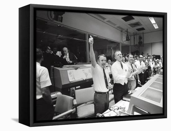 Apollo 13 Flight Directors Applaud the Successful Splashdown of the Command Module-null-Framed Stretched Canvas