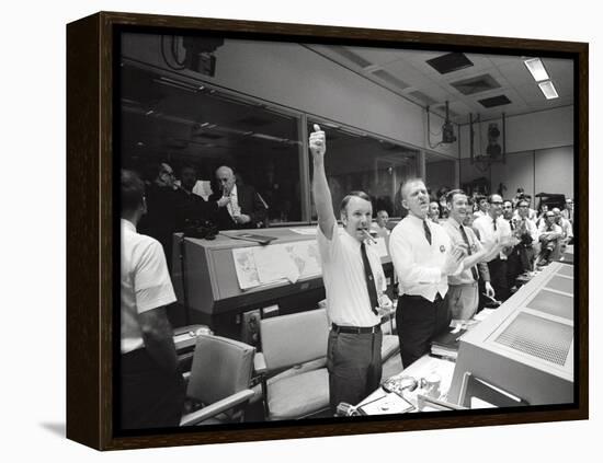 Apollo 13 Flight Directors Applaud the Successful Splashdown of the Command Module-null-Framed Stretched Canvas